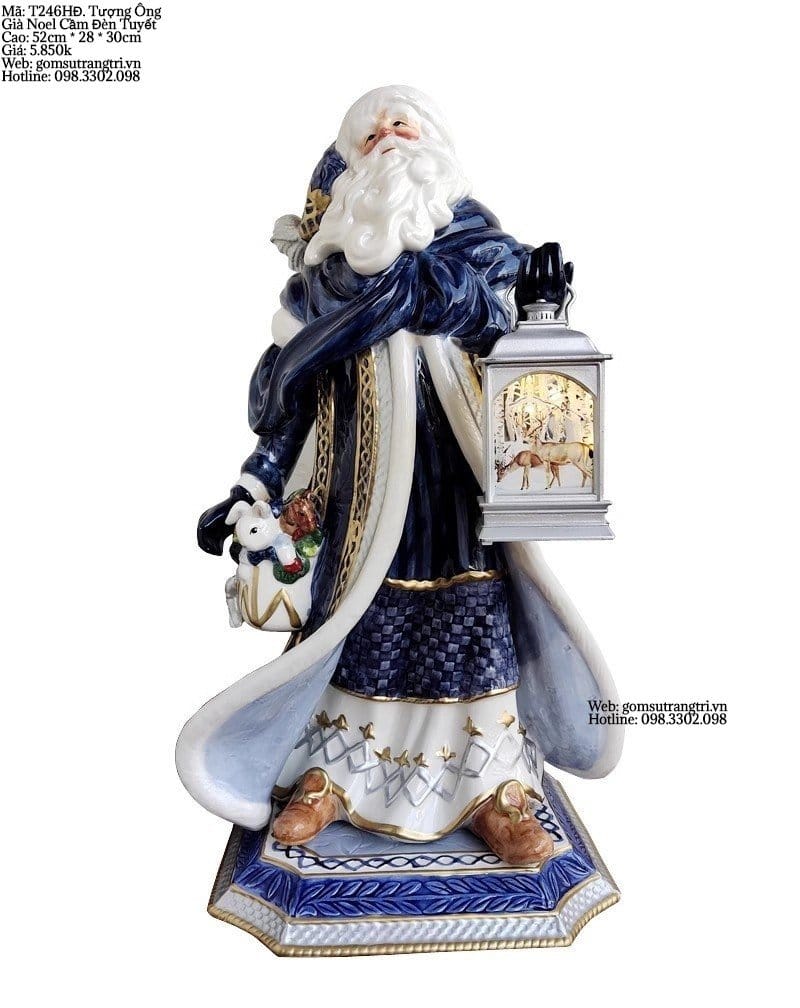 TƯỢNG ÔNG GIÀ NOEL CẦM ĐÈN TUYẾT